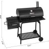 CC1830F Grill With Offset Smoker Barrel Charcoal BBQ Outdoor Backyard Cooking Barbecue 811 Sq. Inches Space Black Kitchen Dining