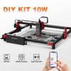 Algolaser DIY KIT 10W Woodworkers Laser Engraving Cutting Machine With Rotary Roller Air Assist CNC Table 40*40cm CNC Engraver